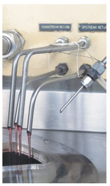 Return lines on the multipass test rig